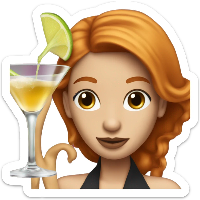 Pornstar martini but the person drinking has ginger hair and white skin  sticker
