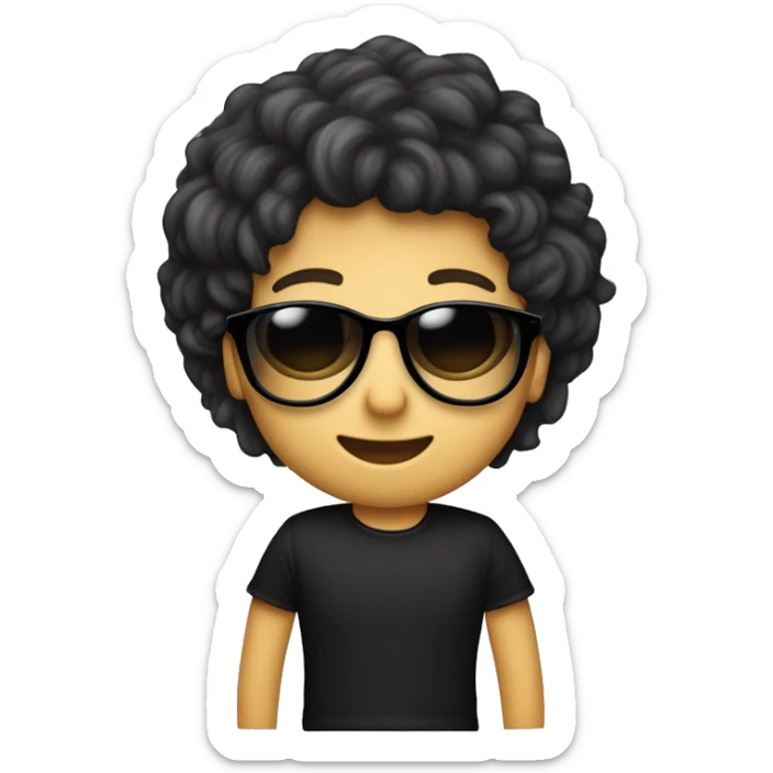 Weißer junge mit kurzen Haaren dessen seiten Auf 0 Millimeter sind, schwarzes tshirt, eine schwarze Sonnenbrille und eine haarschneidemaschine in der Hand hält  sticker