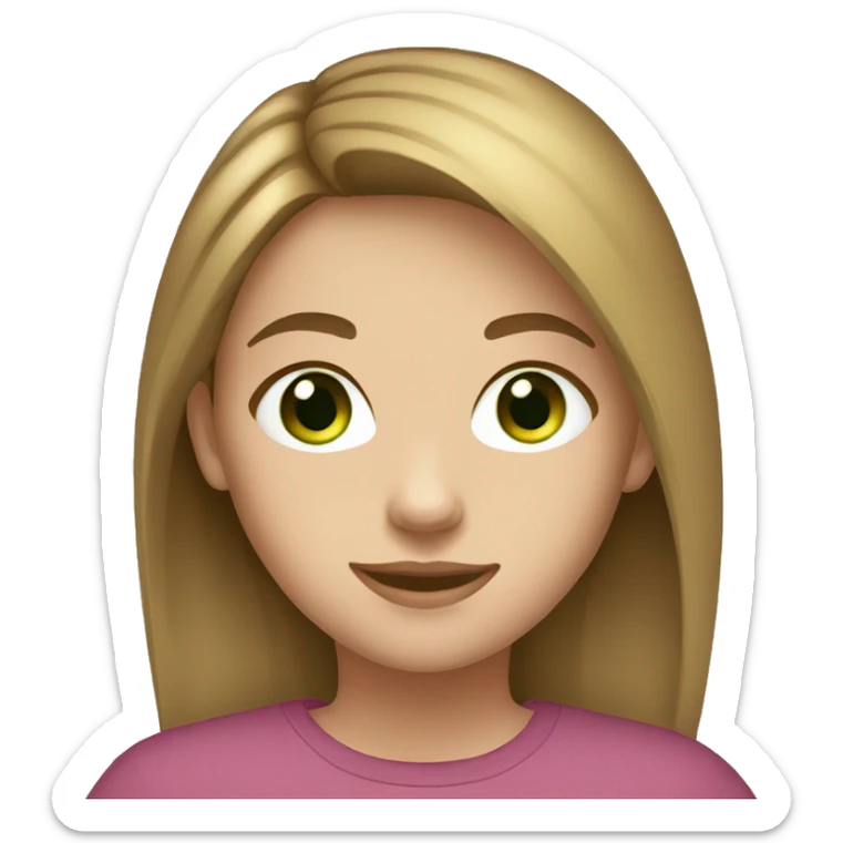 light brown hair green eyes teen girl sticker