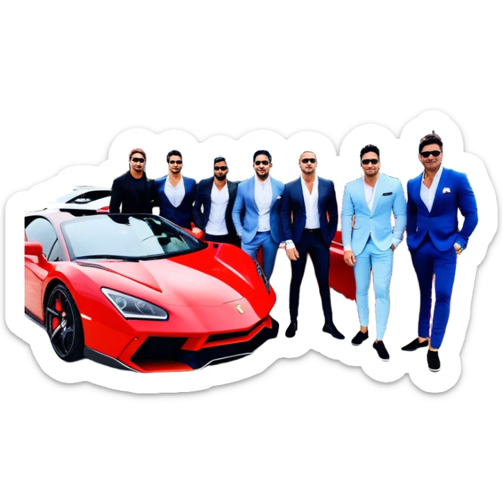Grant Cardone, Tai Lopez, Josh King Madrid, Alex Hormozi, Iman Gadzhi, Daniel G, Branden Condy, Patrick Bet-David, Dan Henry, Luke Belmar, Shelby Sapp, Leila Hormozi, Tefi Valenzuela, business, influencers, friends, rich millionaire success lifestyle, private jet , supercars, success, sales sticker
