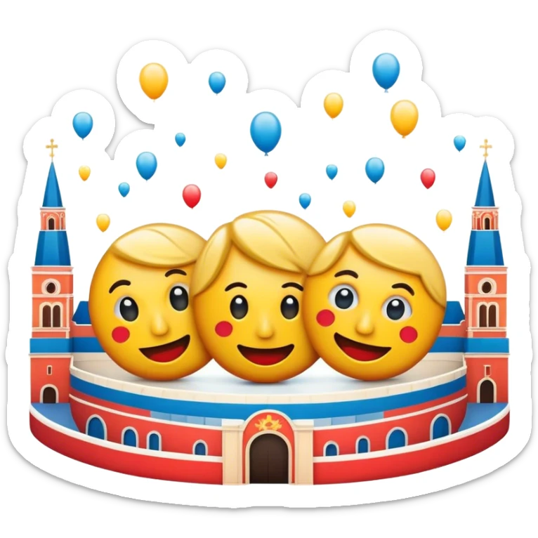 Cinematic Realistic Zagreb Film Festival Pop Culture Emoji, showcasing a vibrant, artistic festival atmosphere rendered with dynamic textures and cinematic, festive lighting. sticker