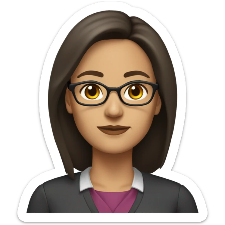 female teacher 43 years old latin brown eyes brunette hair without glasses sticker