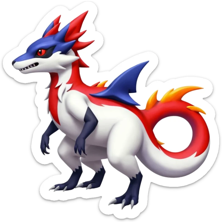 Shiny Vibrant Exotic Colorful Cool Zangoose-Salandit-Absol-Garchomp-fusion sticker