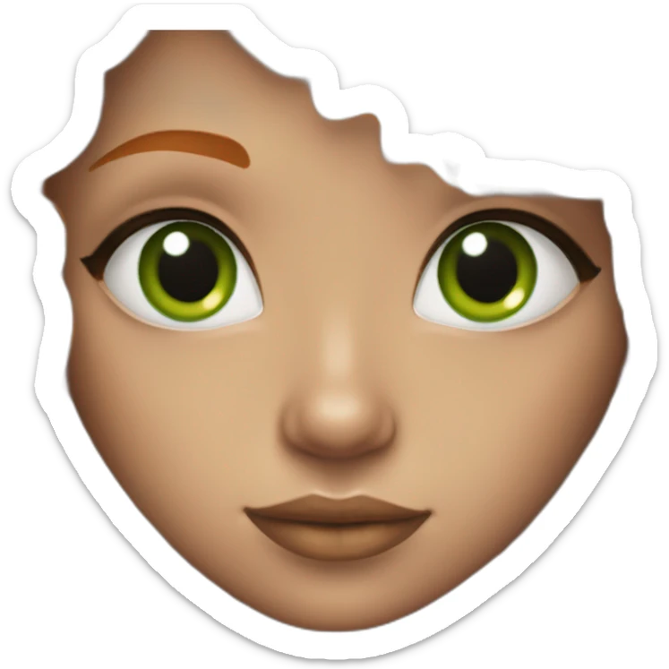 orange hair girl with green eyes and a septum piercing and green knitted shirt sticker