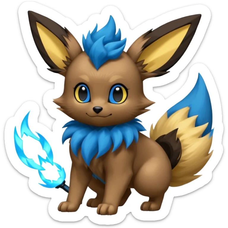 Eevee-Luxray-Luxio-fusion-hybrid-animal-Fakémon-Pokémon-creature sticker