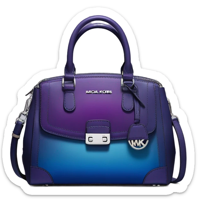 Realistic dark purple to dark blue ombre Guess Michael kors satchel purse. sticker