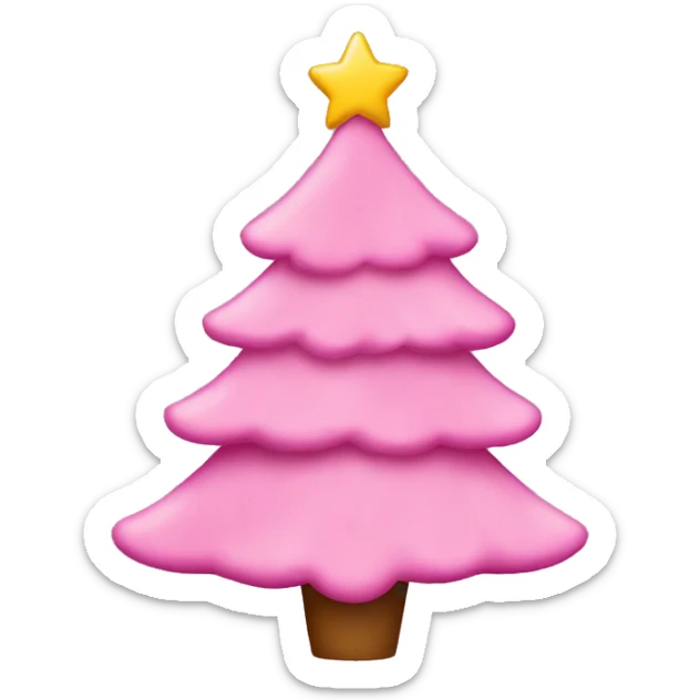 Pink Christmas tree sticker