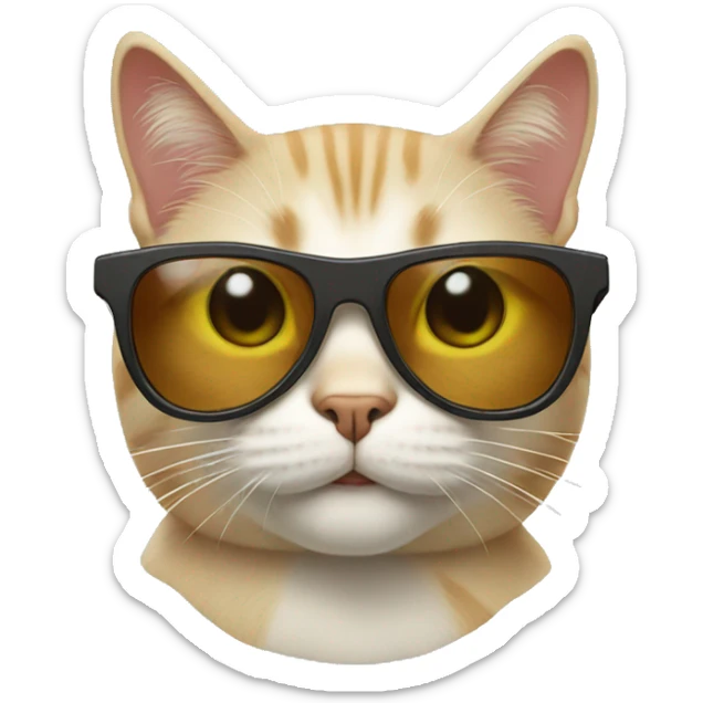 Cat with sunglasses sticker