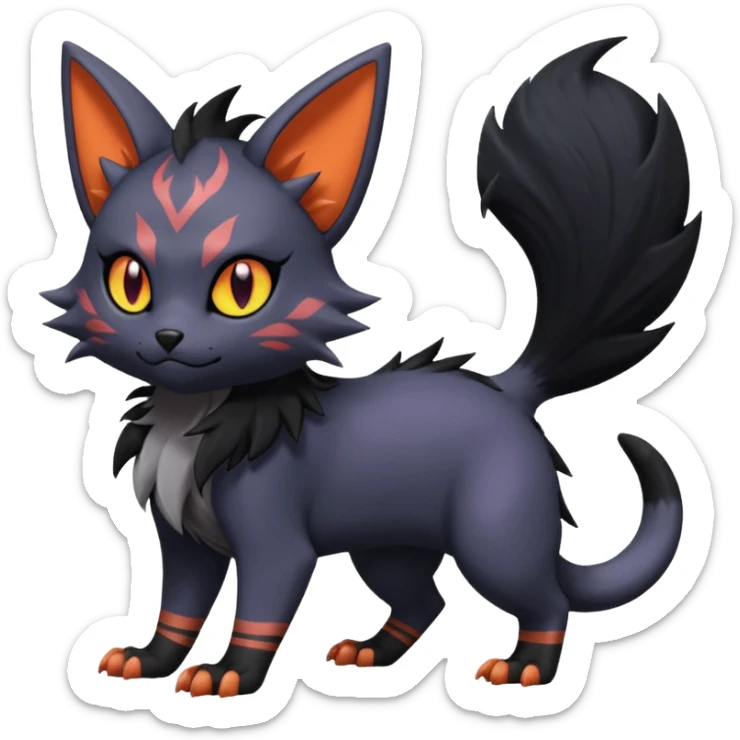 Noibat-Lykoi-Purrloin-Nargacuga-Litten-Torracat-fusion-Fakemon-Pokémon-creature  sticker