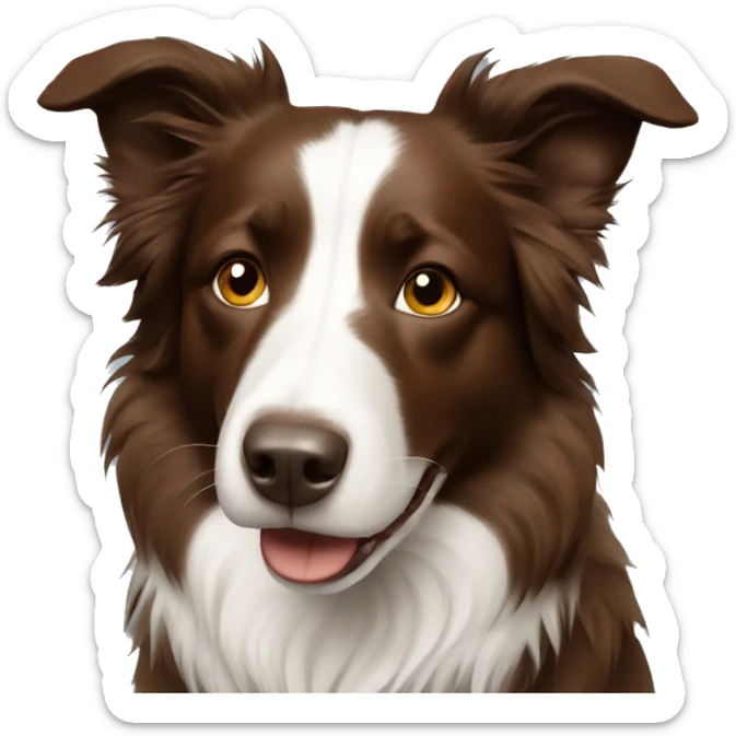 Brown border collie  sticker