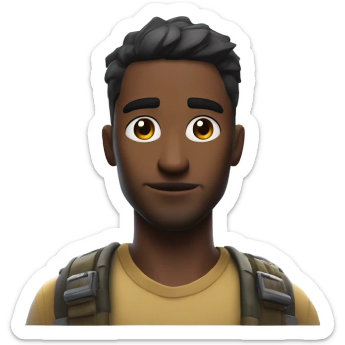 A sigma rizzing us up my his jaw and he is a expert Fortnite player named to uber driver marine sticker