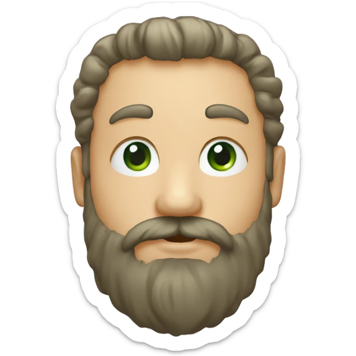 Homme cheuveu boucle aux yeux vert avec une barbe qui fait un bisous avec un coeur sticker