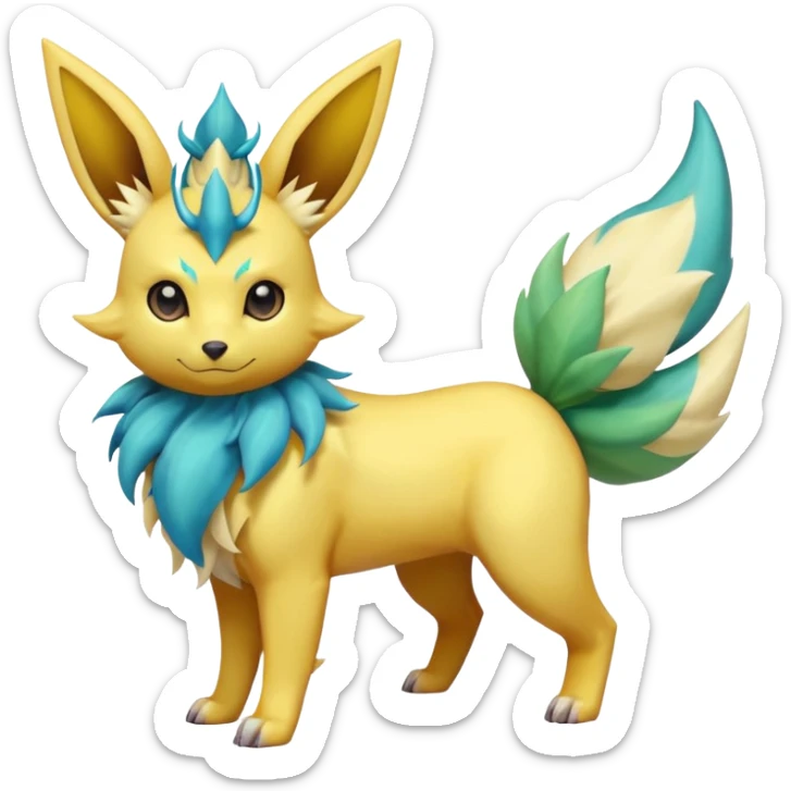 Jolteon-Flareon-Vaporeon-Leafeon-Umbreon-Glaceon-Espeon-Fakémon-Pokémon-Digimon-hybrid-fusion (full body) sticker