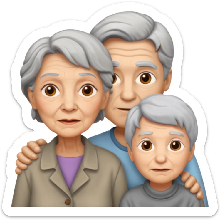 lo mismo que estas haciendo solo coloca alado de la abuela un hombre joven  sticker