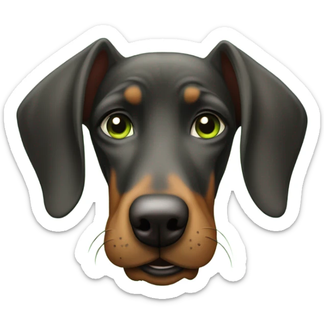 Doberman dog who farted and it smells and you can see the fart sticker