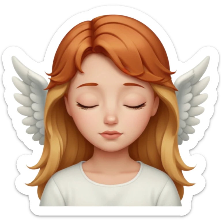 Sleepy angel with auburn hair the blonde balayage sticker