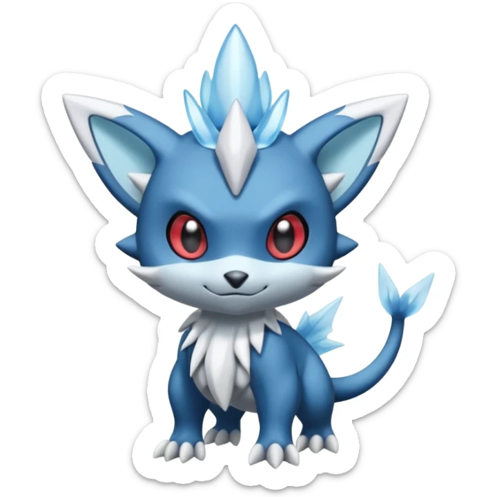 Elemental dark dusky mechanical frosty fairy-like fantasy epic rare Glalie-Sneasel-Togetic-Pokémon-Fakémon-hybrid-creature sticker