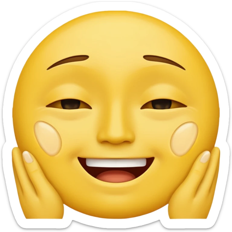 make an emoji of a yellow face sobbing and then an overlap of the same face on top of that smiling sticker