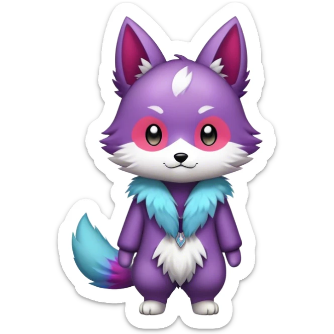  High quality Cute Cool Kawaii edgy Pretty Chibi Fur-Sona Colorful Fakemon Full Body  sticker