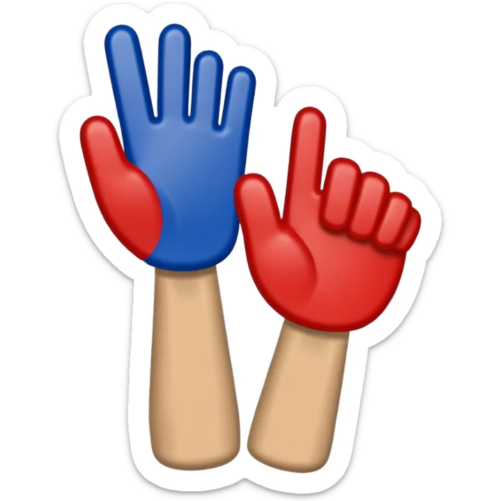sports foam finger american football blue (#00A3E0) and red (#F9423A) sticker