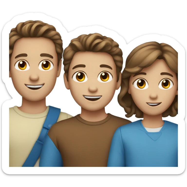 family of 4 brown hair two boys With blue eyes sticker