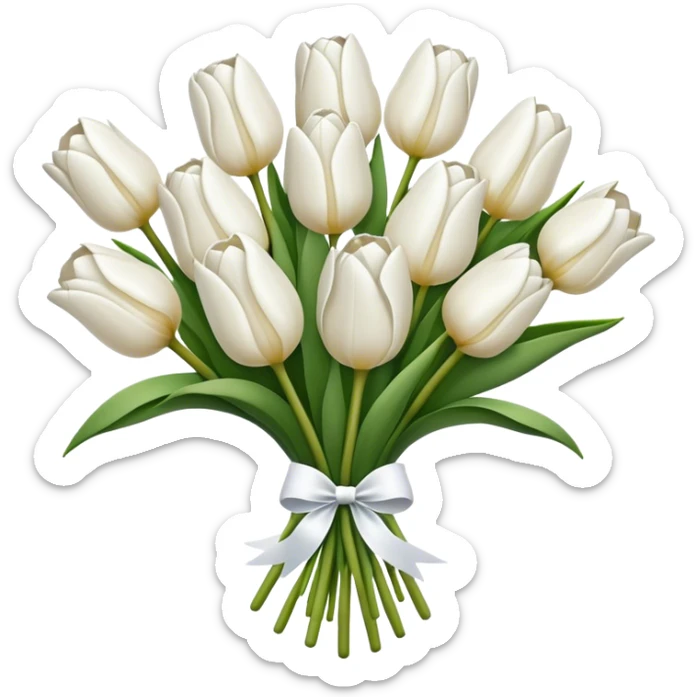 white tulip bouquet  sticker
