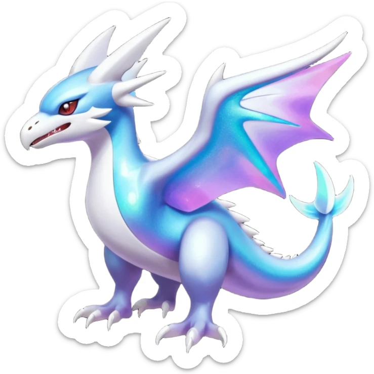Shiny Nebulae Noivern-Latios-Lugia-Fakémon-hybrid-creature (full body)  sticker