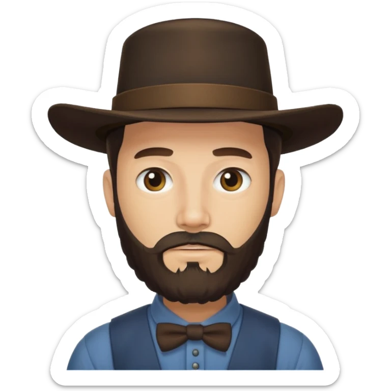 Amish man with beard. No facial hair above his mouth sticker
