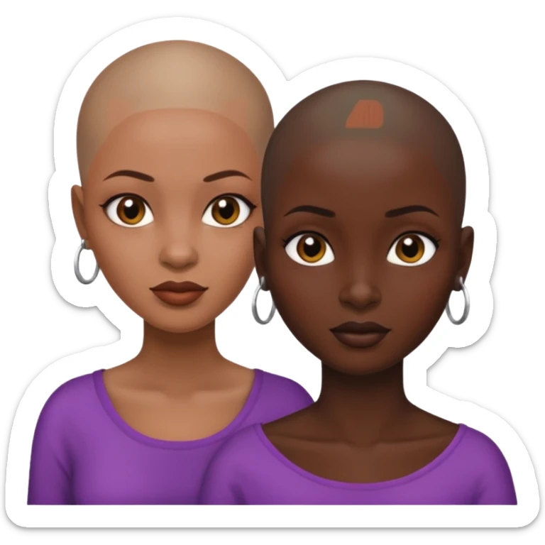 Ma meilleur amie africaine et moi (femme) africaine tous deux cheveux rasé sticker