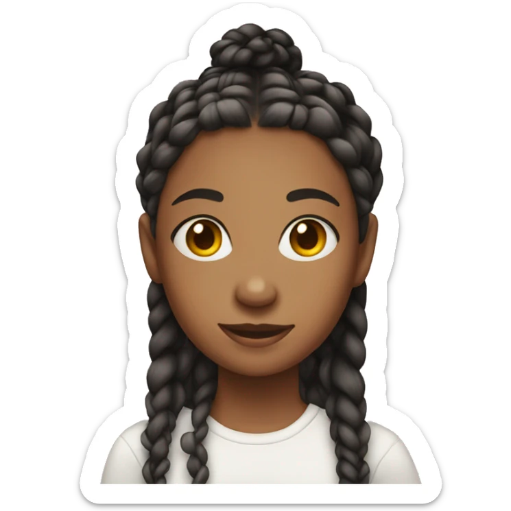 Teen girl with braids sticker