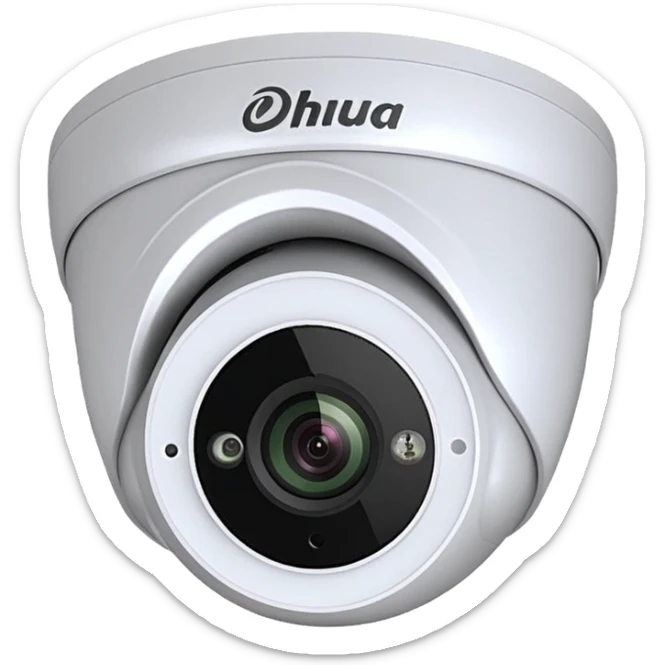 Dahua WizSense IPC-HDW3449H-AS-PV-S5 dome camera with 2.8mm lens, apple emoji style sticker