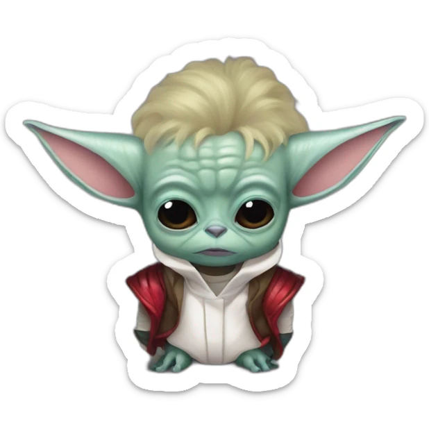 zombie michael jackson in thriller as baby yoda unicorn ferary sticker