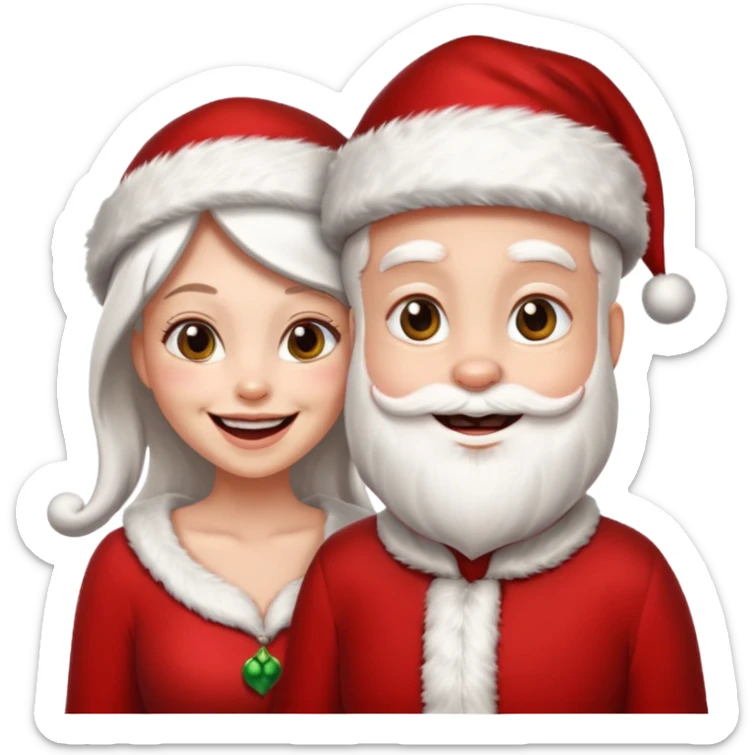 Make an emoji of a couple but as Santa Claws and female Santa Claws sticker