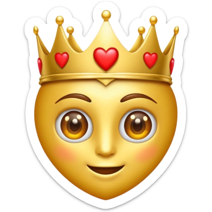 Un emoji con una corona y los ojos enamorados  sticker