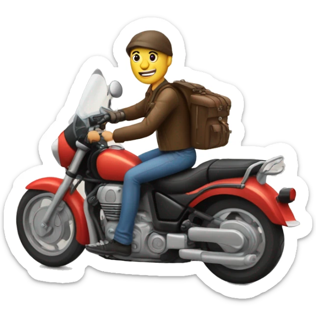 Une personne sur une Moto, partant faire une livraison sticker