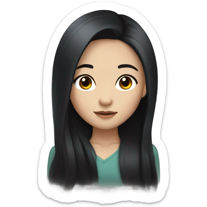 Beautiful girl,Black hair,long hair,Black eyes,Chinese sticker