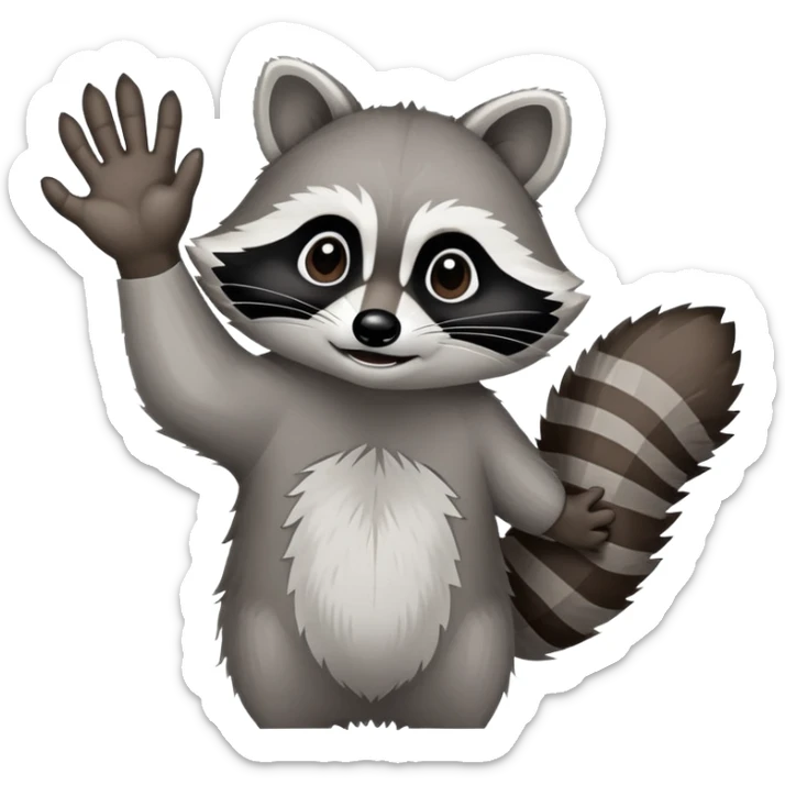 raccoon hand and forearm reaching out, no raccoon body sticker
