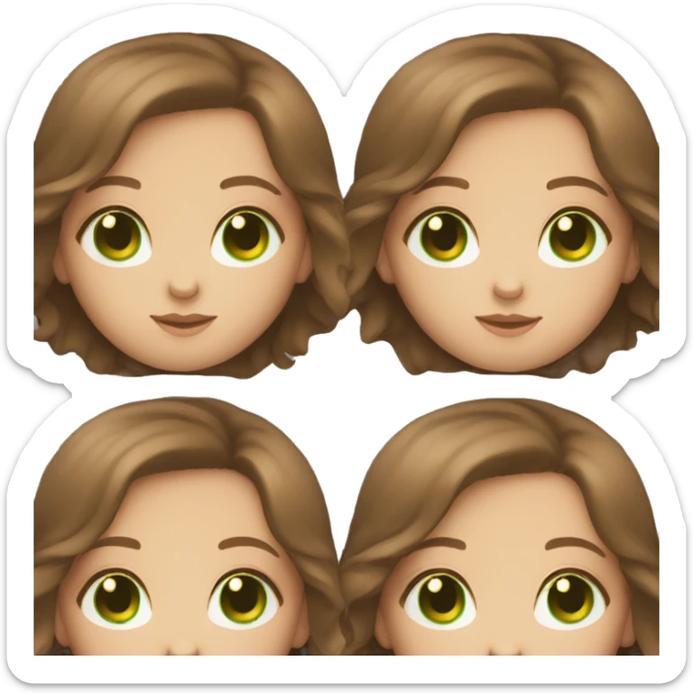 girl with brown hair fair skin and green eyes  sticker