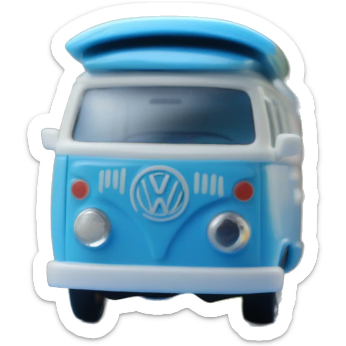Side view Mattel hot wheels Volkswagen Kool Kombi tooned car.blue  sticker