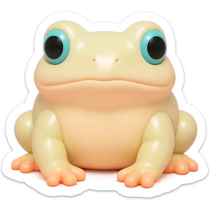 realistic bufo frog doll, vinyl figure style, shiny surface, collectible toy, no background sticker