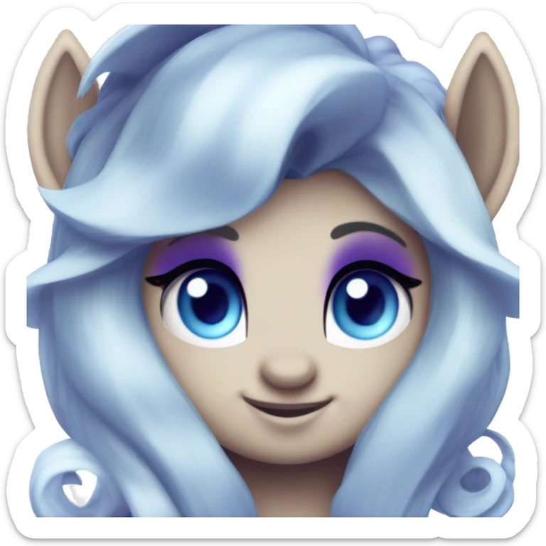 My little pony  Evil dark purple alicorn with blue eyes and blue eyes shadow with white hair with blue streaks sticker