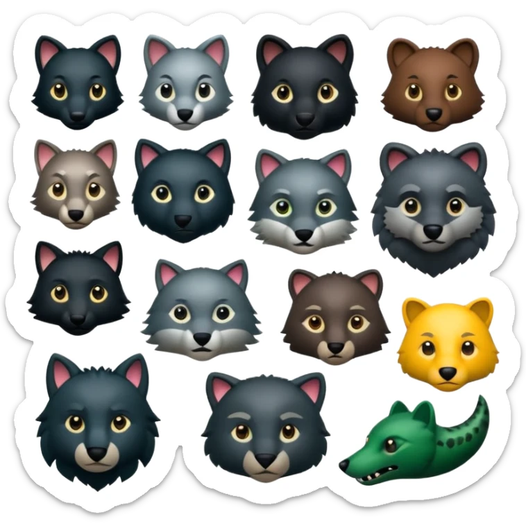 Fai emoji su ognuno di questo personaggi del libro della giungla: Akela, Bagheera, Baloo, Kaa, fratel Bigio, Raska, Rama, Ikki, Chill e Mang sticker