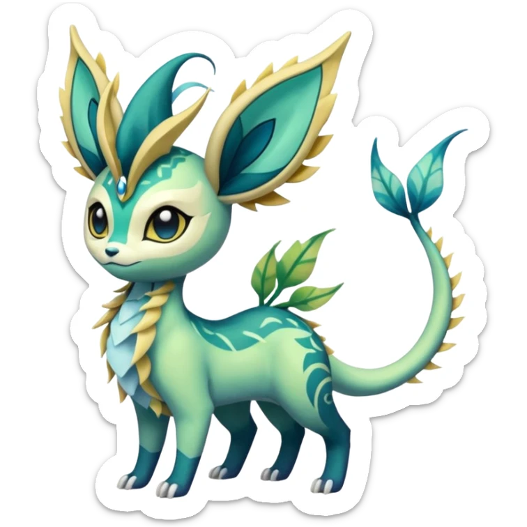Colorful Exotic Meloetta-Vaporeon-Leafeon-Amaura-Venom-Stitch-Fakémon-creature-hybrid sticker