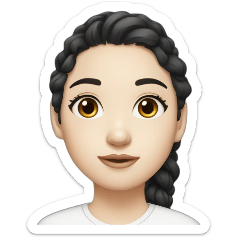 Beautiful girl,Black hair,wavy hair，long hair,White skin,oval face,big eyes,Black eyes,Chinese sticker