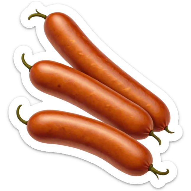 Chorizo Cinematic Realistic Chorizo Dish Emoji, depicted as a single, perfectly spiced sausage, rendered with rich textures and dynamic, appetizing lighting. sticker