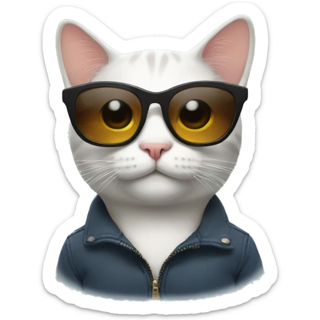 Cat with sunglasses sticker