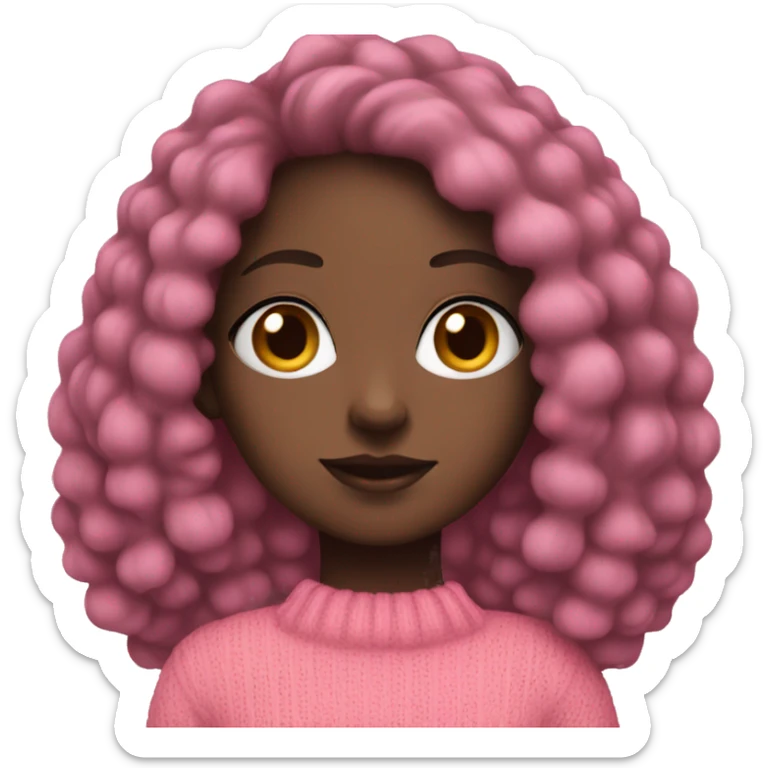 Black girl with pink sweater sticker