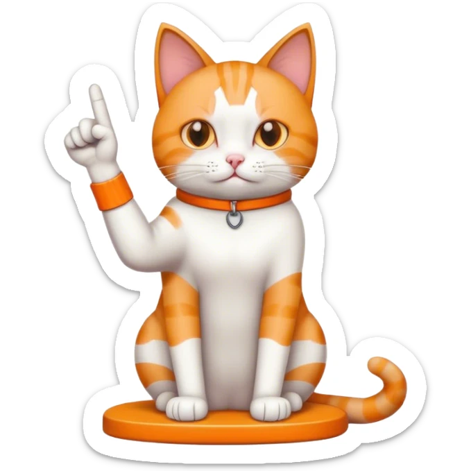 Katze die auf nem kratzbaum sitzt und n stinkefinger zeigt  sticker