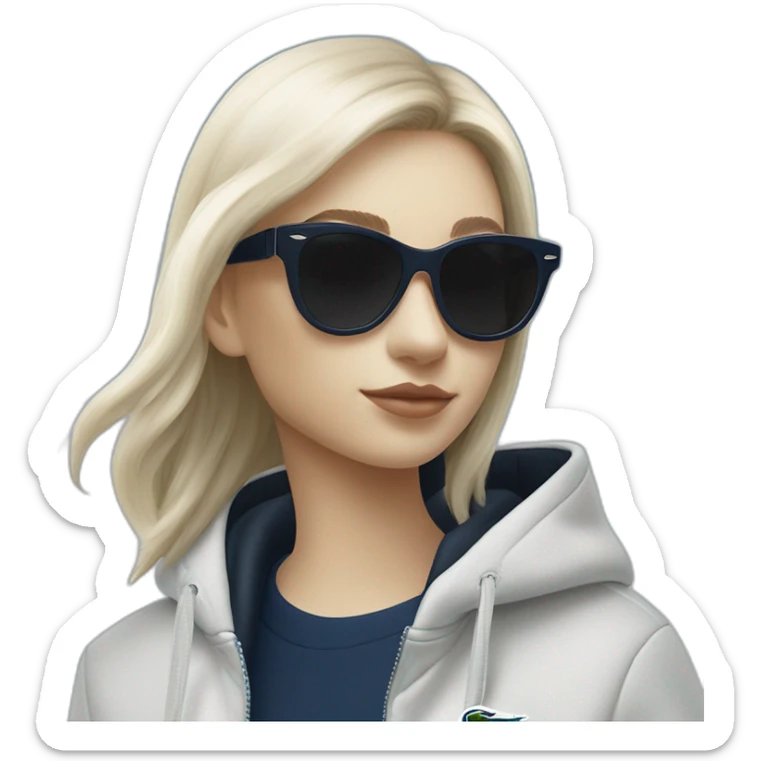 Lacoste bag girl with black lacoste hoodie e and blue oakley sportive sunglass  sticker
