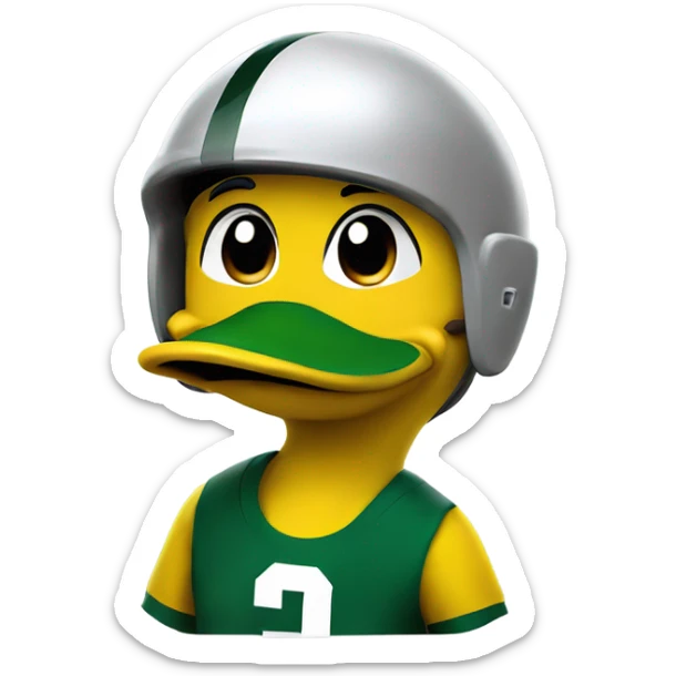 university of oregon duck mascot wearing an ohio state football uniform that has the ohio state logo on it sticker